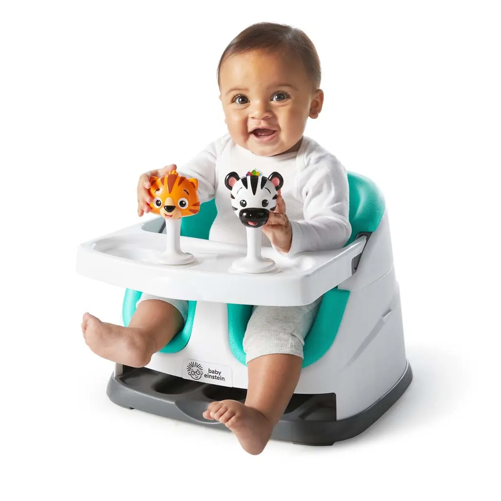 BABY EINSTEIN Podsedák na stoličku s 2 hračkami 2v1 Dine & Discover 6m+ do 23 kg 1×1 ks, podsedák na stoličku