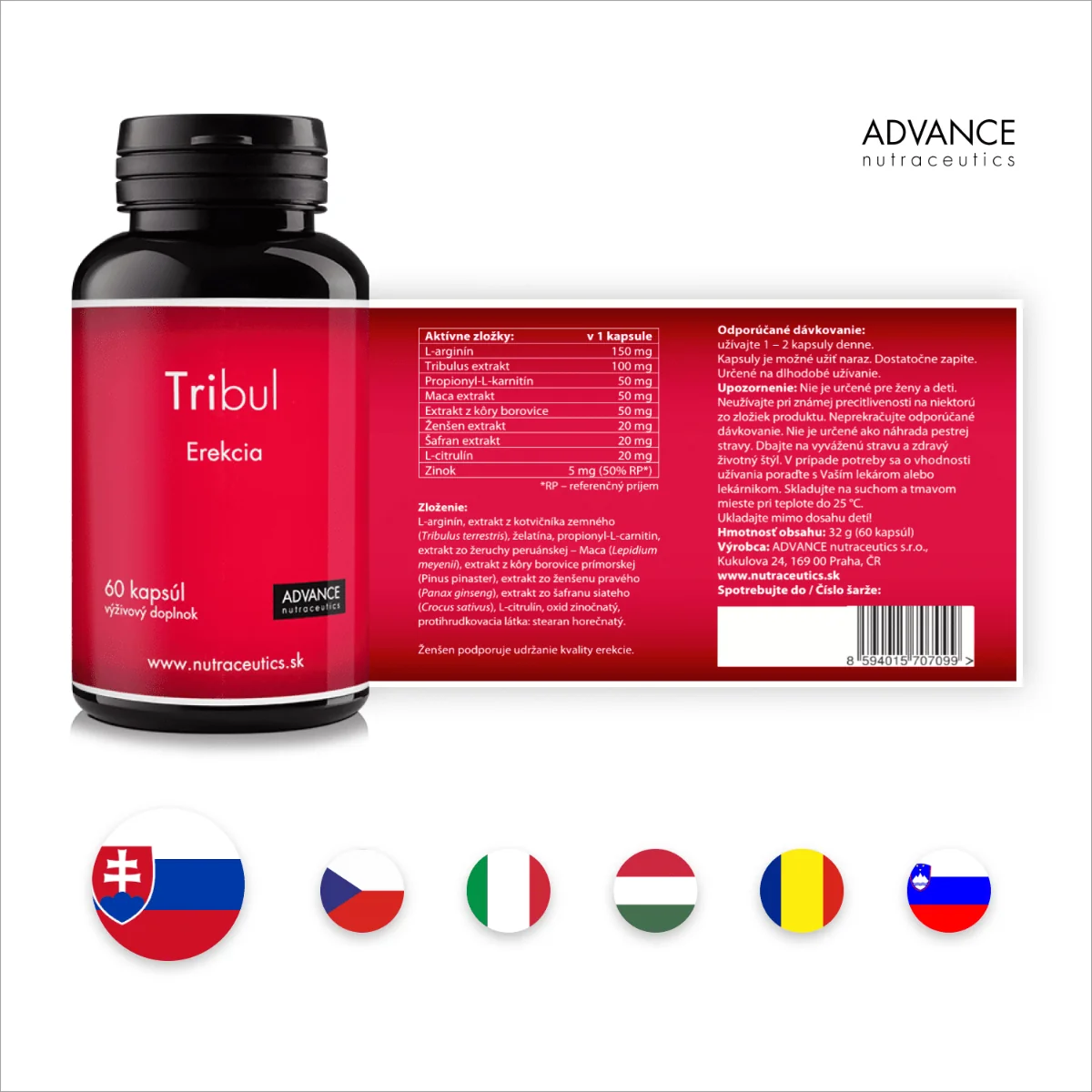 ADVANCE Tribul 60 kapsúl - erekcia 1×60 cps, výživový doplnok