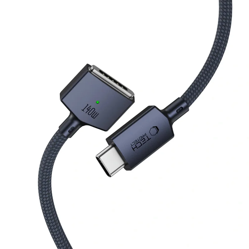 Tech-Protect MMC01 magnetický kábel na MacBook USB-C / MagSafe 3, 140W 2m, modrý