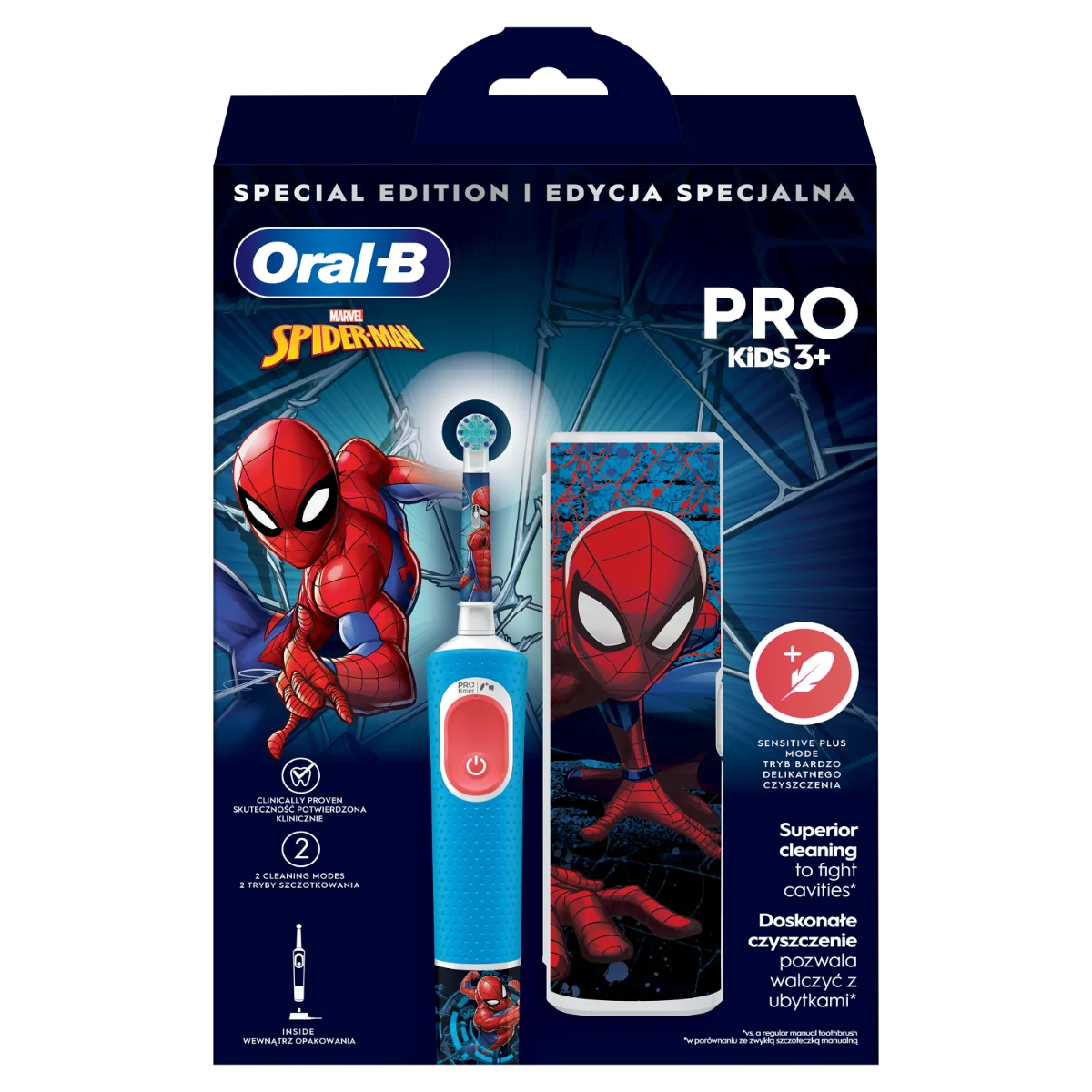 Oral-B EK Pro Kids 3+ Spiderman + Cestovné púzdro 1×1 set, elektrická zubná kefka
