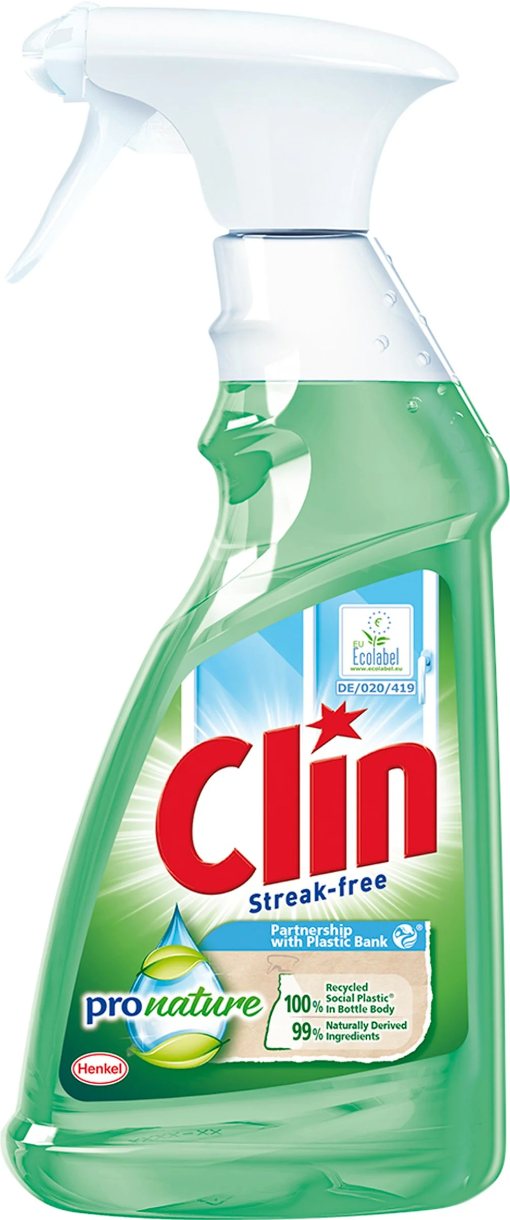 Clin ProNature čistič okien 1×500 ml, čistič okien
