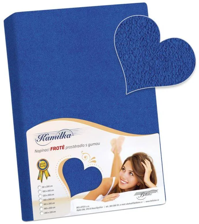 Froté prestieradlo 90x200 026 tm. modrá K3 1×1 ks, posteľná plachta