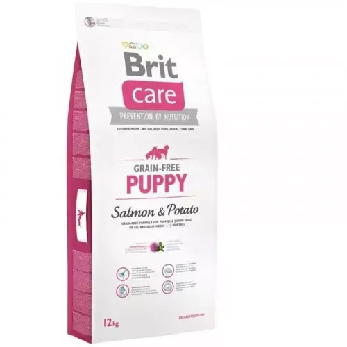 Brit Care dog Grain free Puppy Salmon & Potato 1×12 000 g, krmivo pre psov