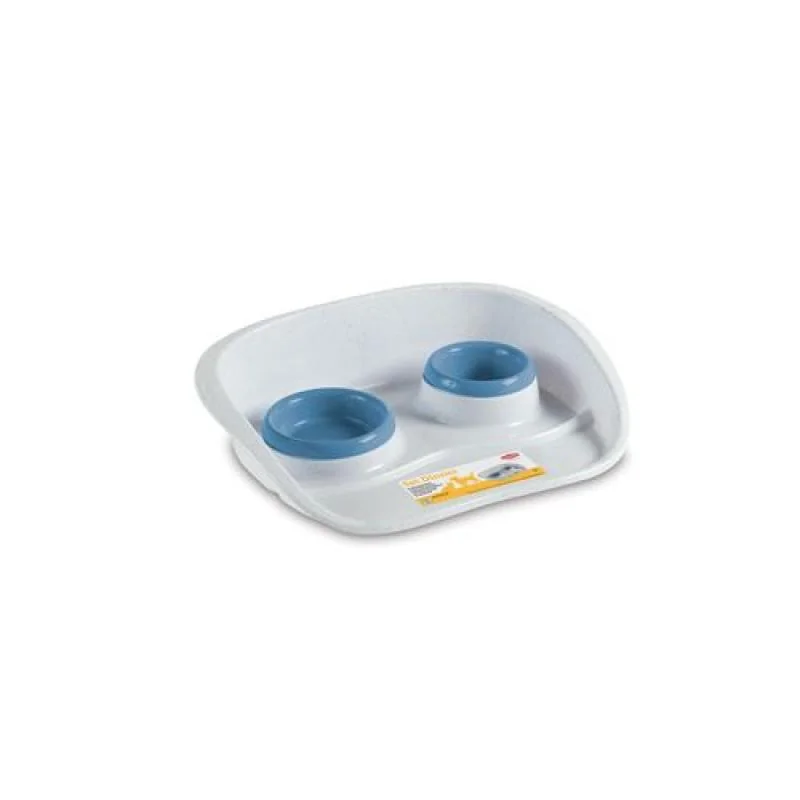 STEFANPLAST Podnos na krmivo a vodu 0,25+0,30l nebesky modrý