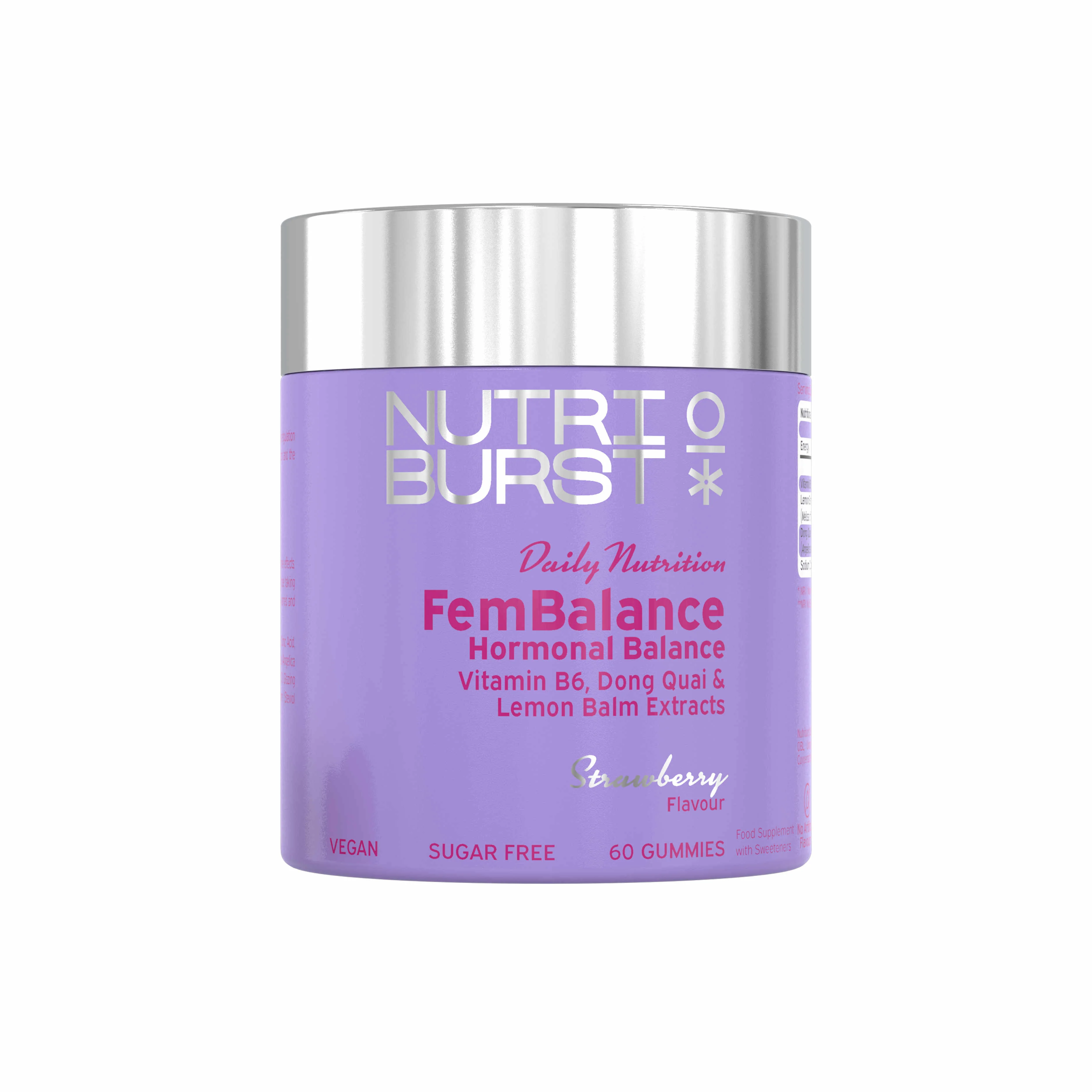 Nutriburst FemBalance gummies pre ženy jahoda 60ks