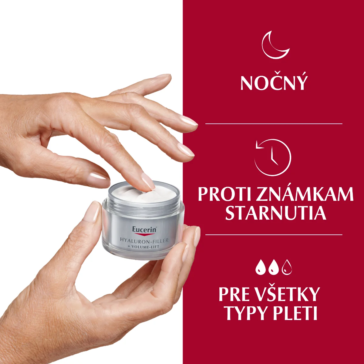 Eucerin HYALURON-FILLER + VOLUME-LIFT Nočný krém 1×50 ml, Anti-Age