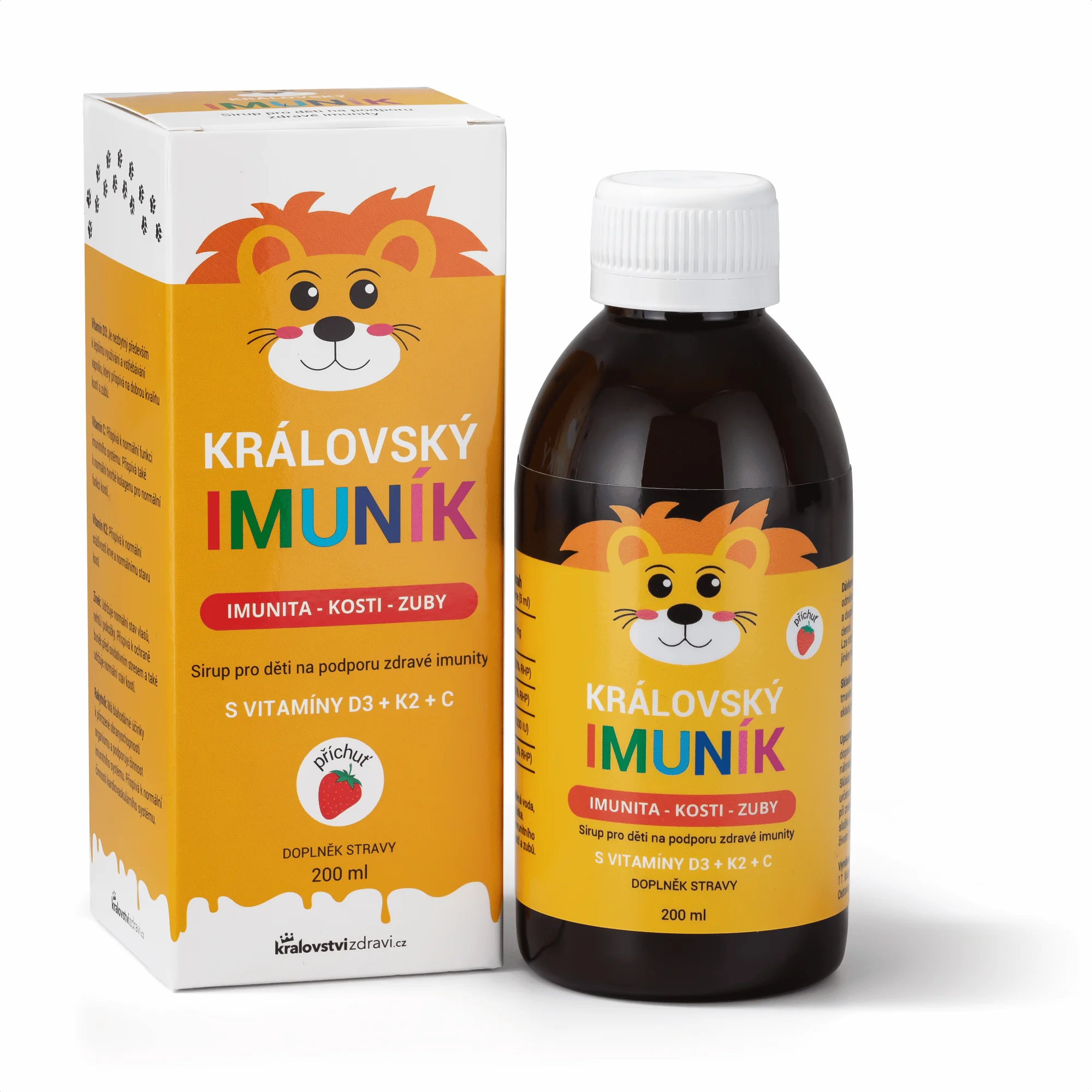 Kráľovský Imuník - detský sirup pre zdravú imunitu + (Vit D3 + K2 + C), 200 ml