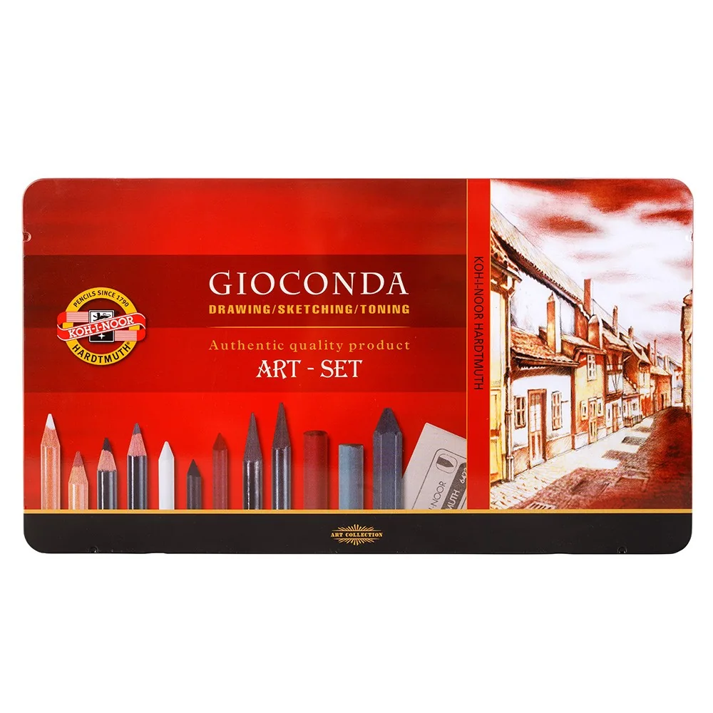 GIOCONDA 8891 umelecká súprava na suchú kresbu, 39 ks plechové puzdro