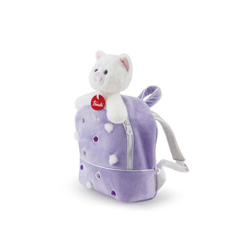 TRUDI PETS - Módny ruksak s maznáčikom, fialový s guličkami, 0m+