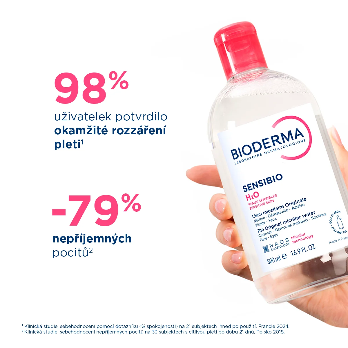 BIODERMA Sensibio H2O micelárna voda na citlivú pleť 1×500 ml, micelárna voda
