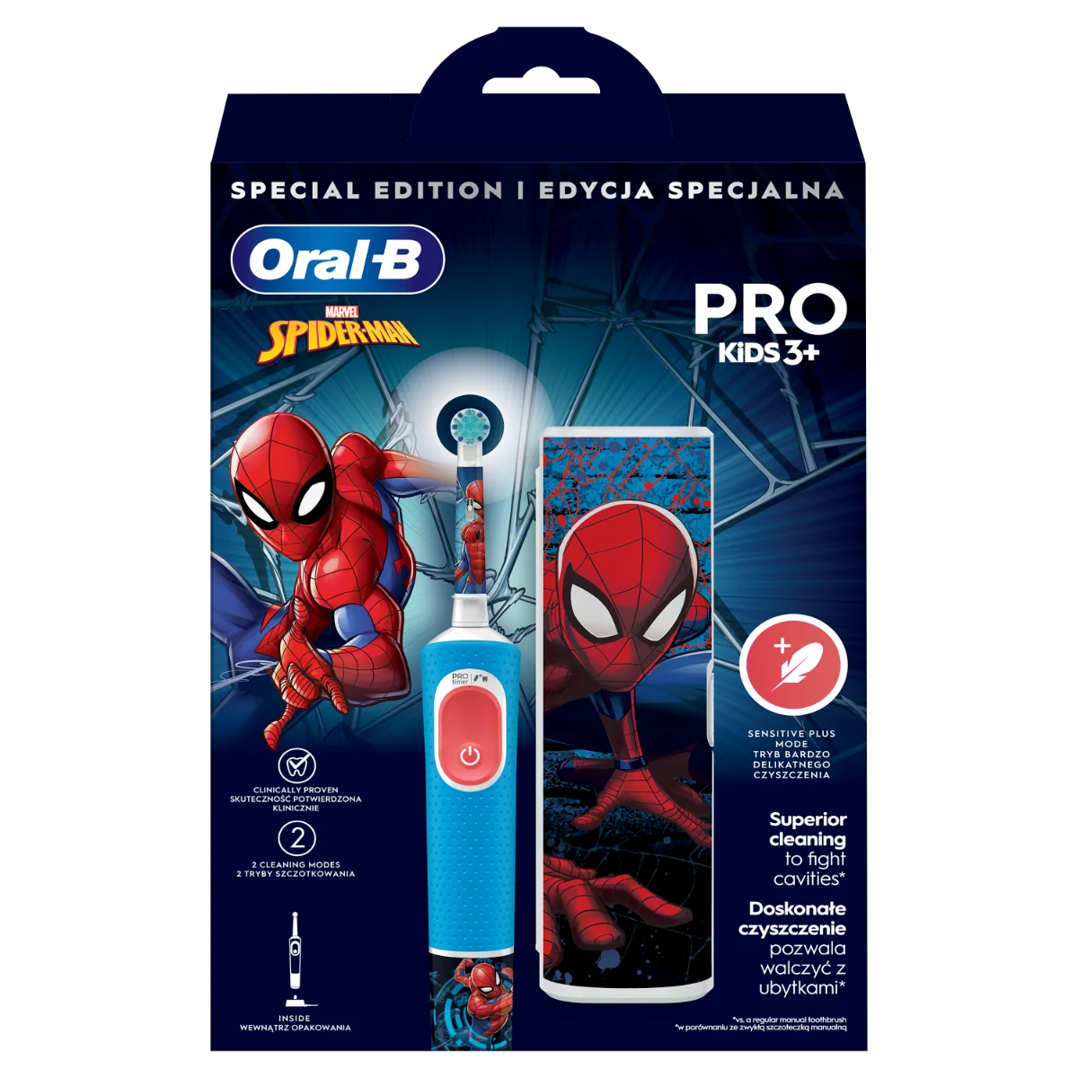 Oral-B EK Pro Kids 3+ Spiderman + Cestovné púzdro 1×1 set, elektrická zubná kefka