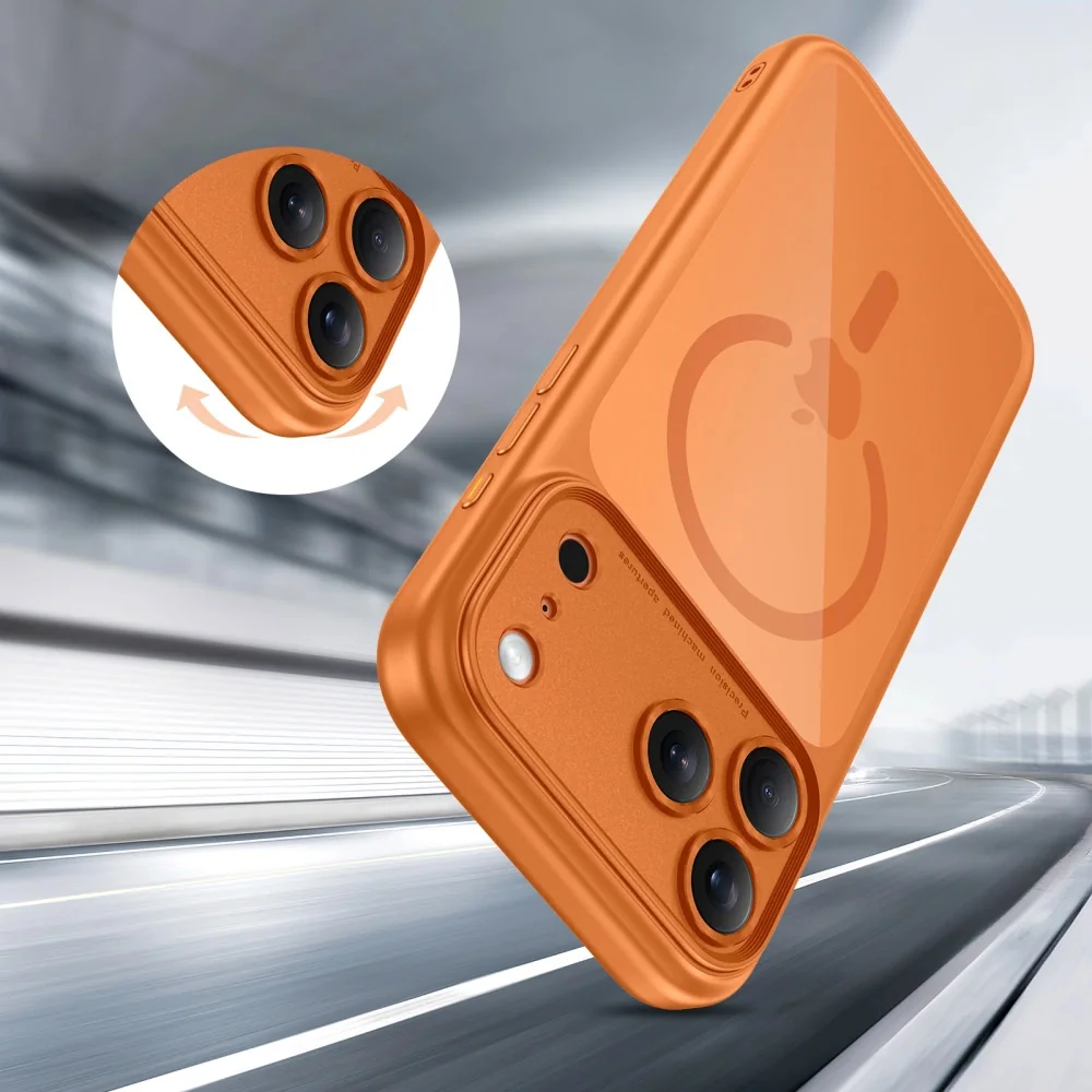Tech-Protect MagPeak MagSafe CC kryt na iPhone 17 Pro Max, oranžový