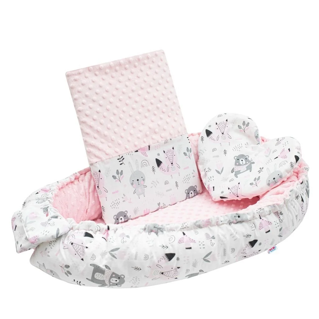 Luxusné hniezdočko s vankúšikom a perinkou New Baby z Minky