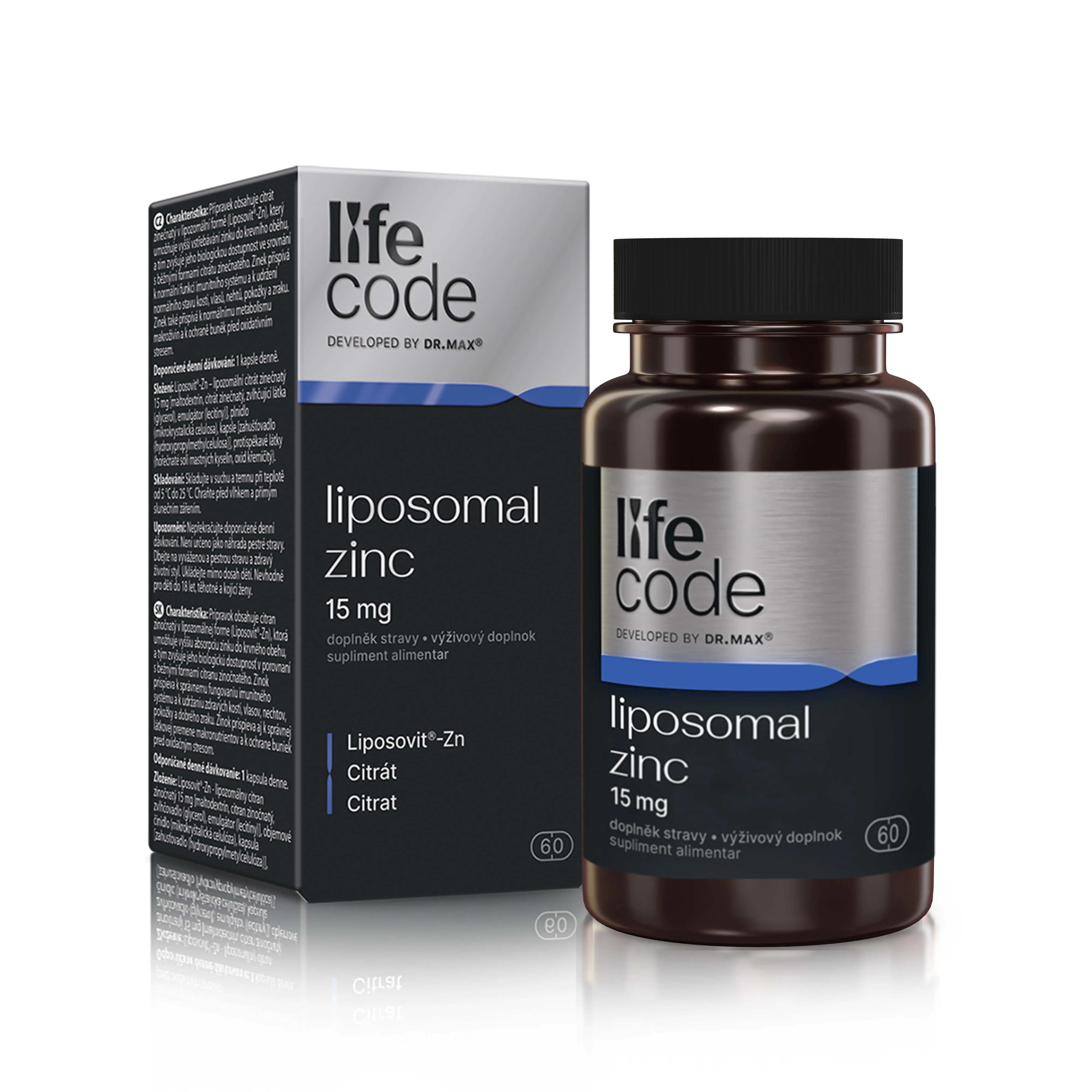 LifeCode developed by Dr. Max® liposomal zinc 1×60 cps, výživový doplnok