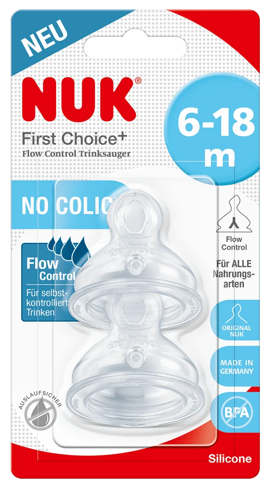 NUK FC+ cumlík FLOW Control 1×2 ks, cumlík 6-18m