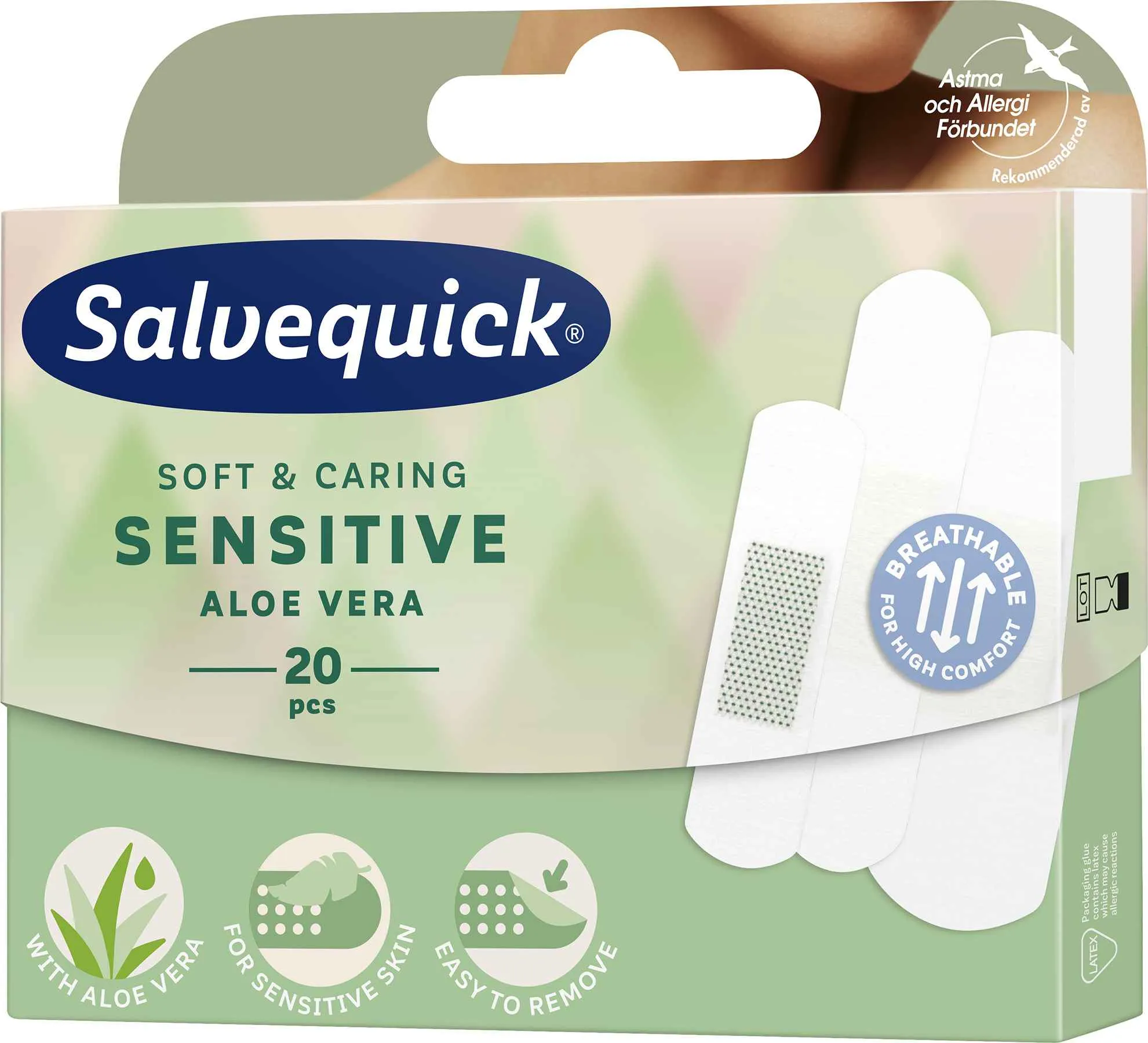 Salvequick SQ napl Sensitive s Aloe Vera Mix 3 velkosti 20ks