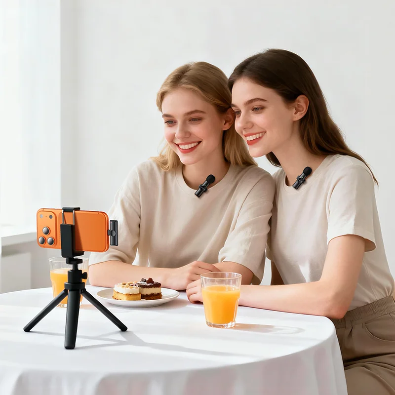 Borofone BFK16A bezdrôtový lavalier mikrofón USB-C 2ks, čierny