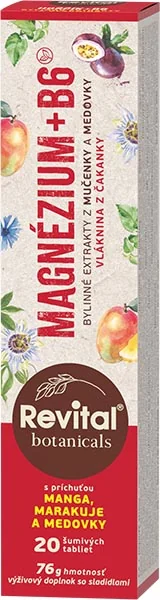 Revital Botanicals MAGNÉZIUM + B6, mučenka+ medovka 20 tbl