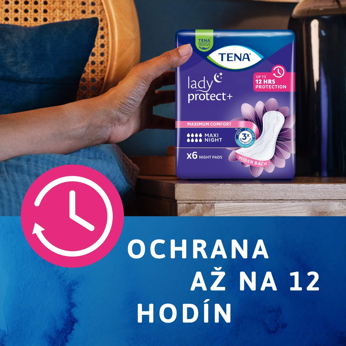 TENA Lady Maxi Night 1×6 ks, inkontinenčné vložky na noc