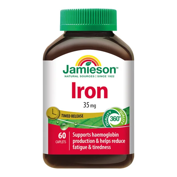 JAMIESON ŽELEZO 35 mg S POSTUPNÝM UVOĽŇOVANÍM 1×60 tbl, železo