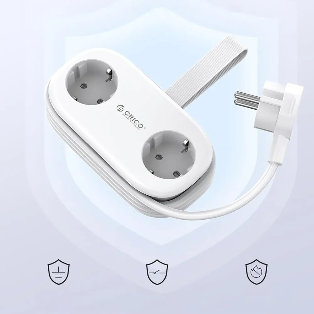 Orico AP3 predlžovačka 5in1 2x USB-A / 1x USB-C / 2x AC 20W, biela