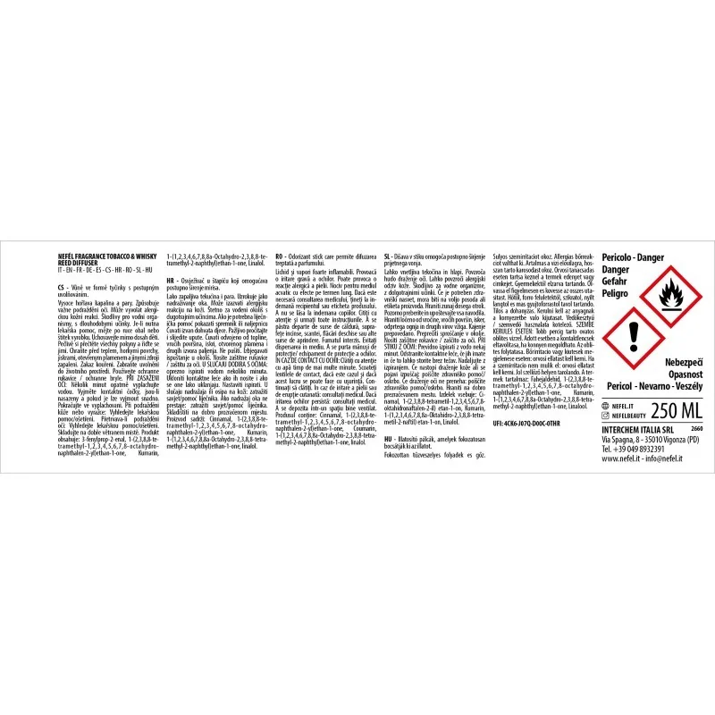 Fragrance Waves interiérový tyčinkový difúzor 250ml vôňa Tobacco & Whisky