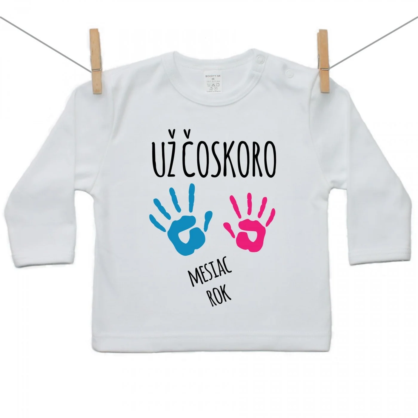 Boodyy Tričko s dlhým rukávom Už čoskoro Veľkosť: 68