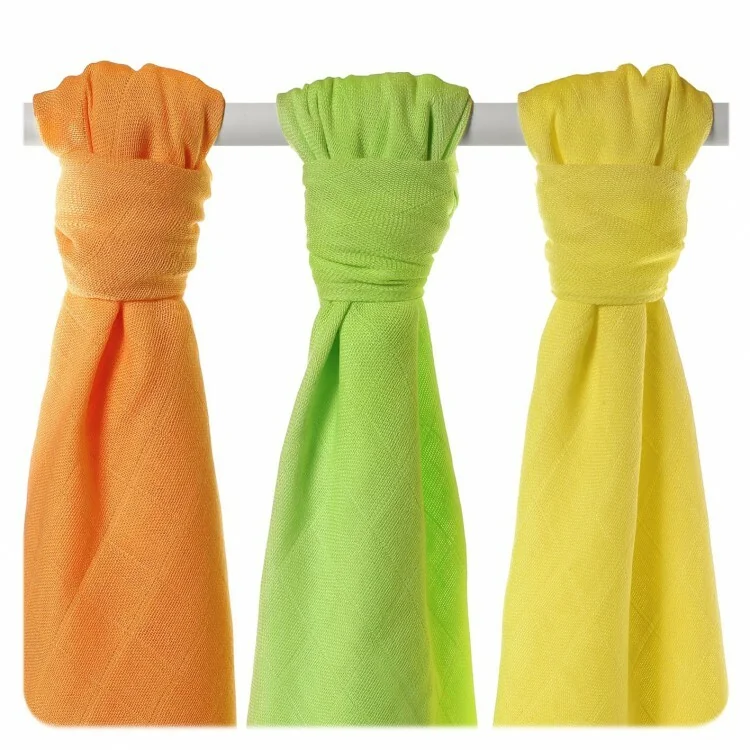 XKKO BMB Bambusová plienka Colours 70x70 - MIX Lime, Lemon, Orange ( 3ks) 1×3 ks, bambusová plienka