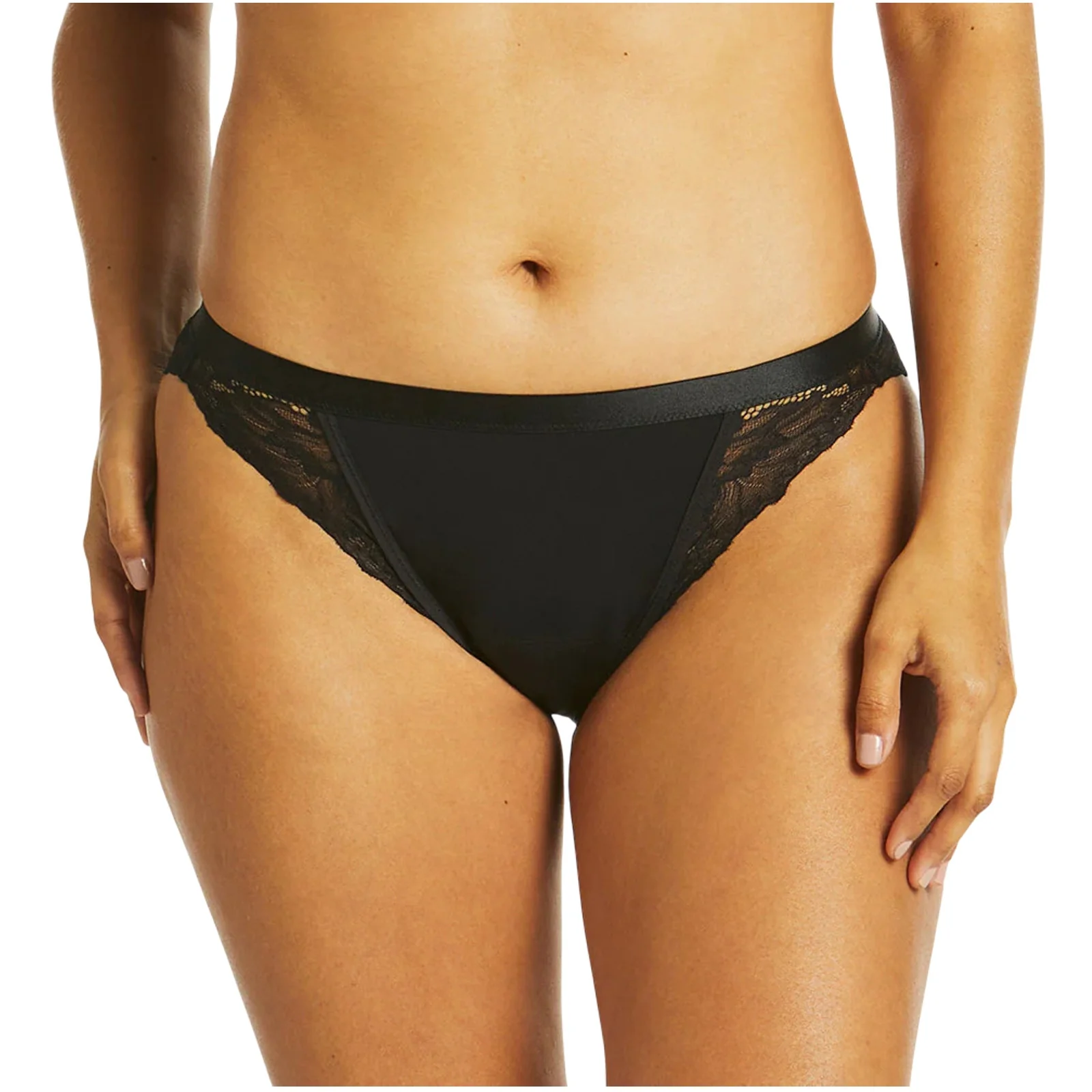 Menštruačné nohavičky čierne LUXE Lace Midi Tanga Brief (LLUWLATA) S