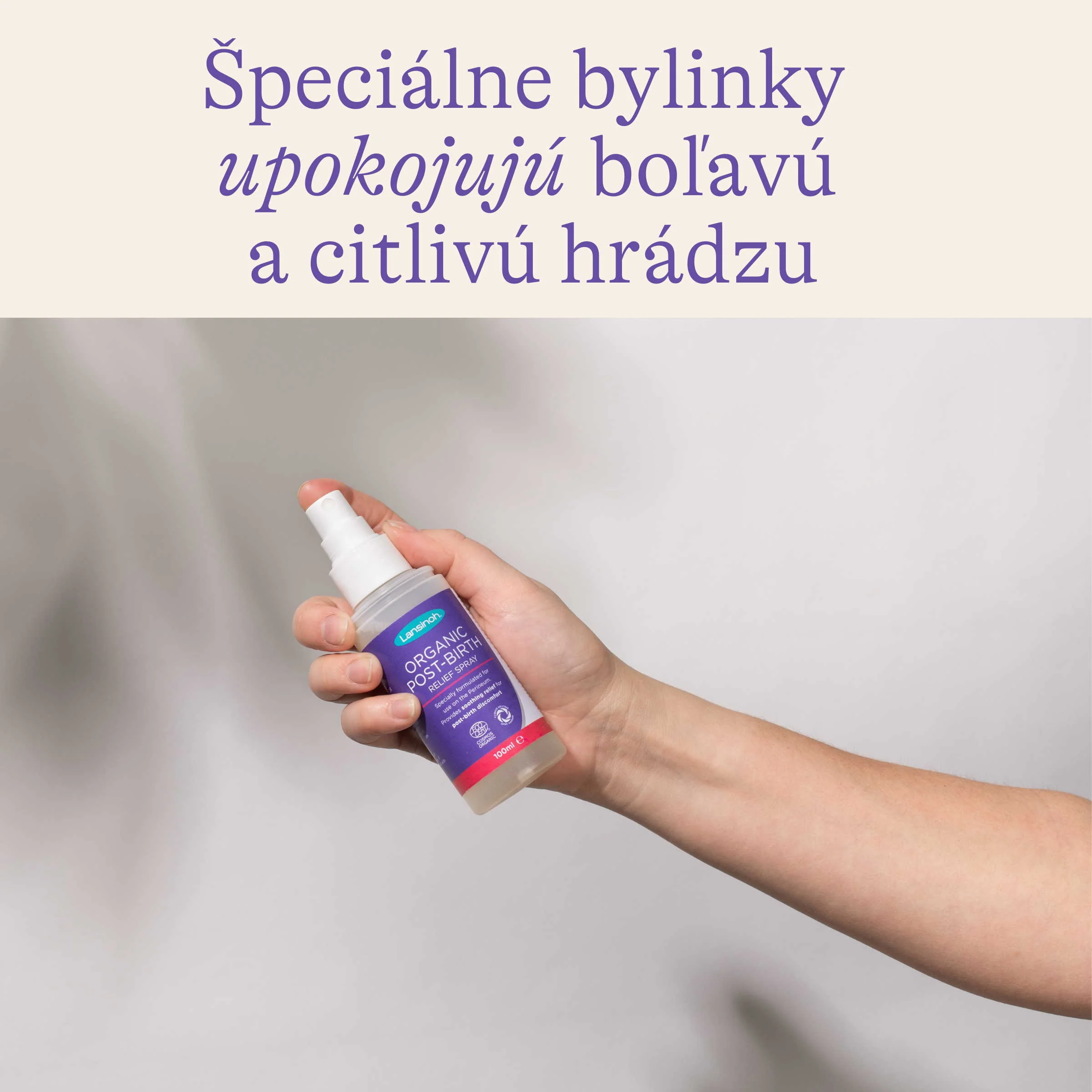 Lansinoh Organický upokojujúci sprej na hrádzu 100 ml