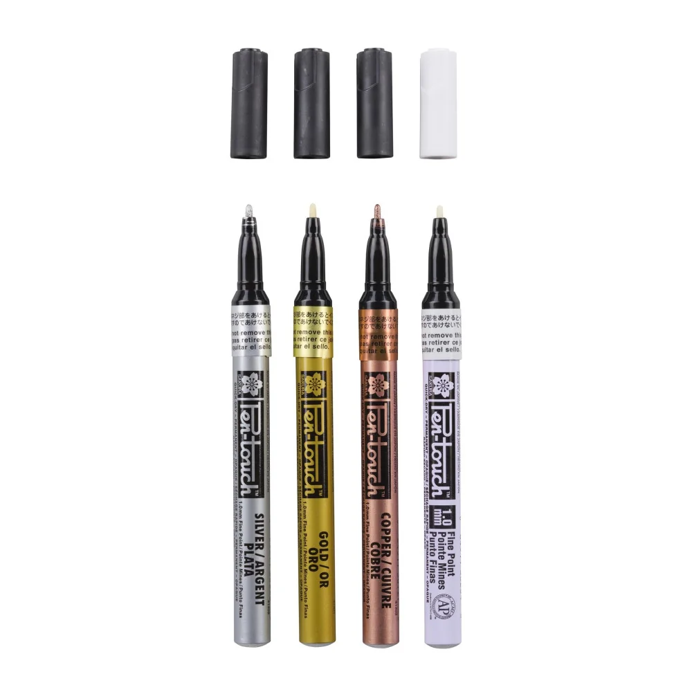 Sakura Pen-Touch Fine Set 4 Gold Silver Copper White-Sakura