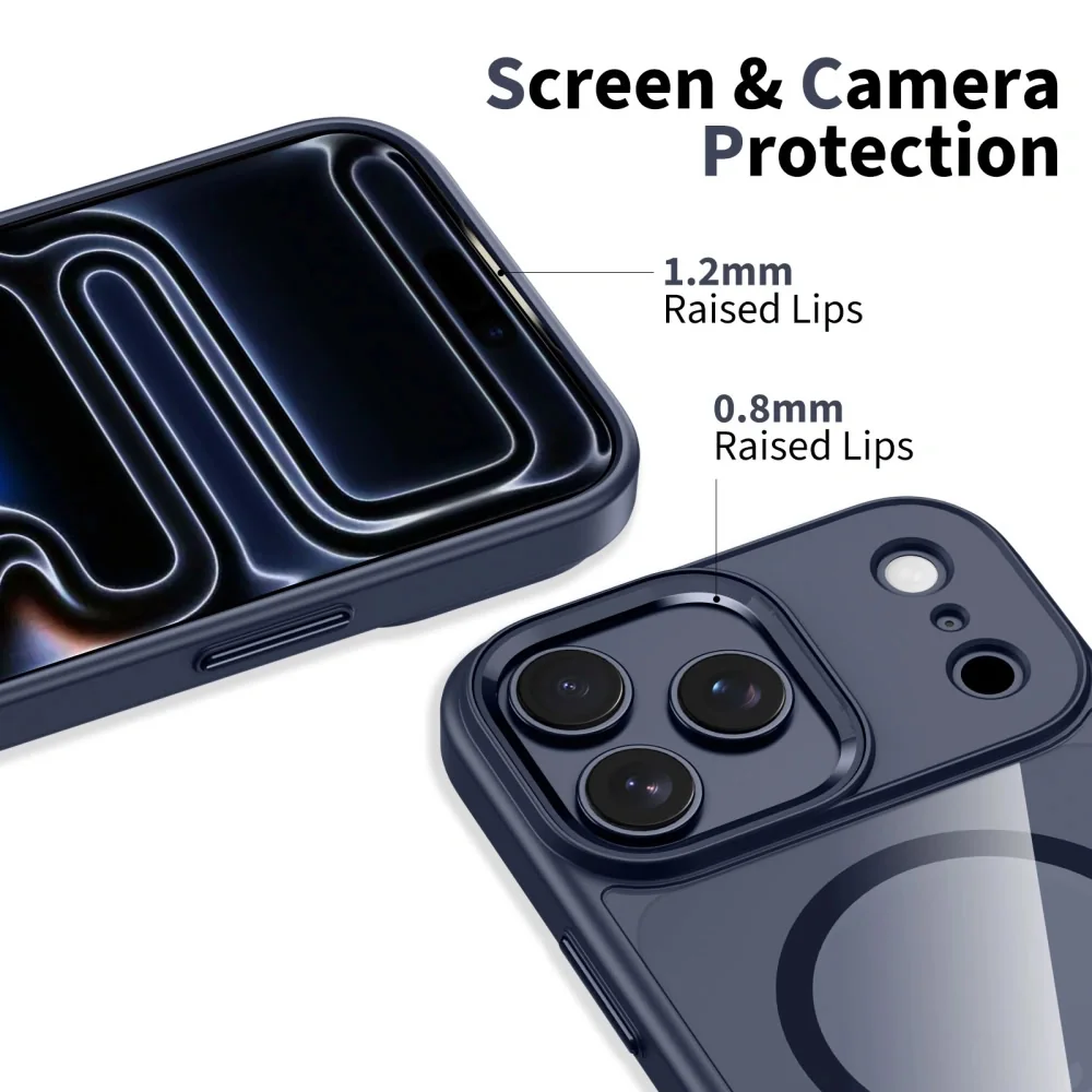 Tech-Protect Magmat MagSafe kryt na iPhone 17 Pro Max, modrý/priesvitný ý