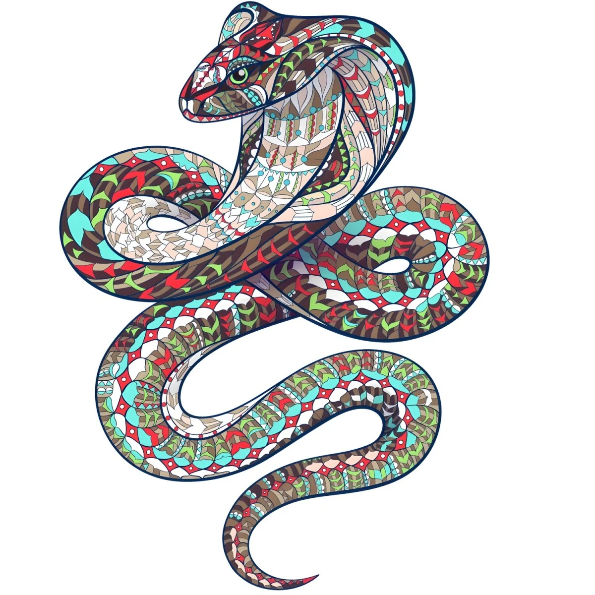 Drevené puzzle - Cobra/M 115 dielikov, veľkosť M