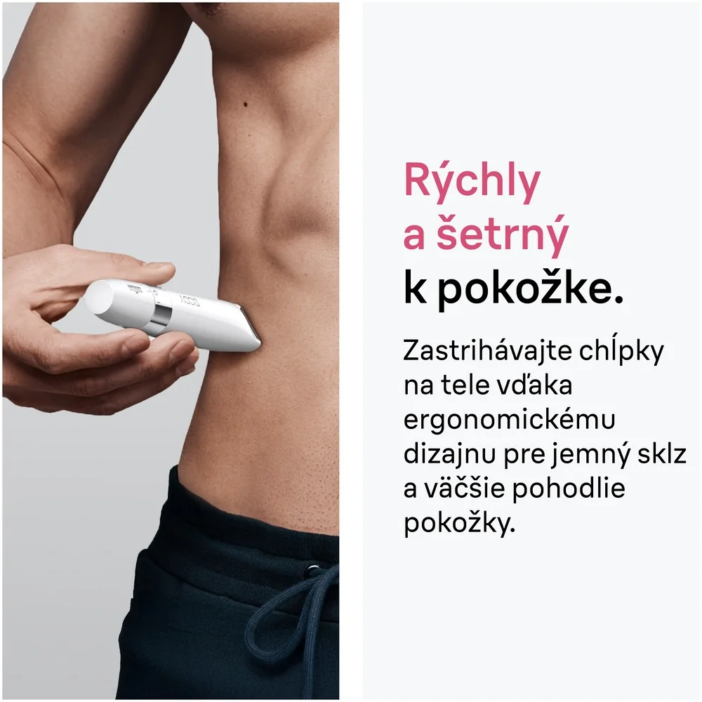 Braun BS1000 mini zastrihávač na telo, biely 1 ks