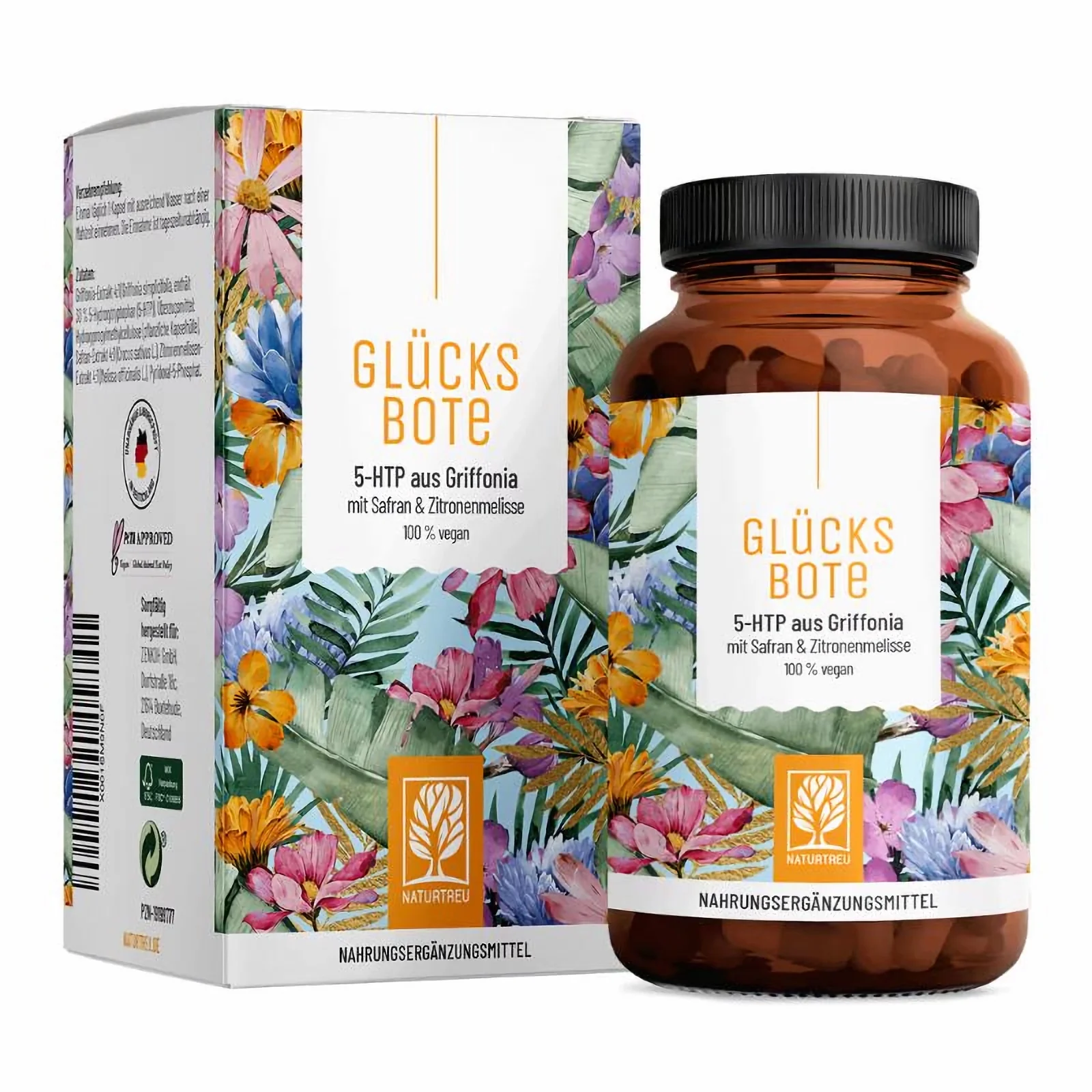 Naturtreu Posol šťastia - 5-HTP z griffonie + šafrán, medovka a vitamín B6, 90 kapsúl