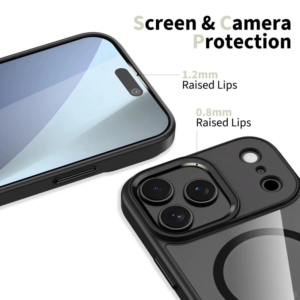 Tech-Protect MagMat MagSafe kryt na iPhone 17 Pro Max, čierny/priesvitný ný