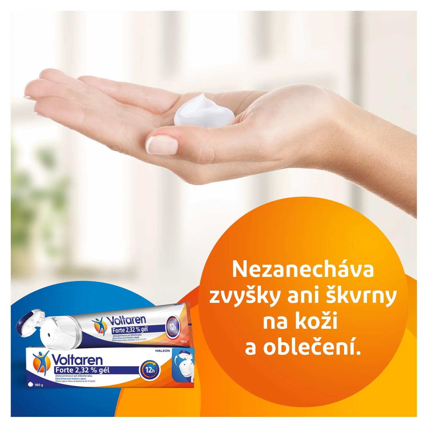 Voltaren Forte 2,32% gél 1x50 g, gél s diklofenakom na bolesť chrbta, svalov a kĺbov
