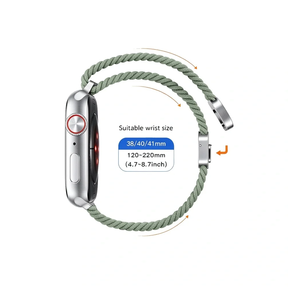 Tech-Protect Nylon Mag remienok na Apple Watch 40/41/42mm, pistachio