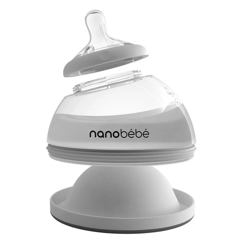 Nanobébé - Fľaša na mlieko NABE-1010115 150 ml, od 0m+, šedá