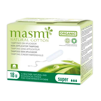 Tampóny z organickej bavlny Masmi 1×18 ks, bavlnené tampóny