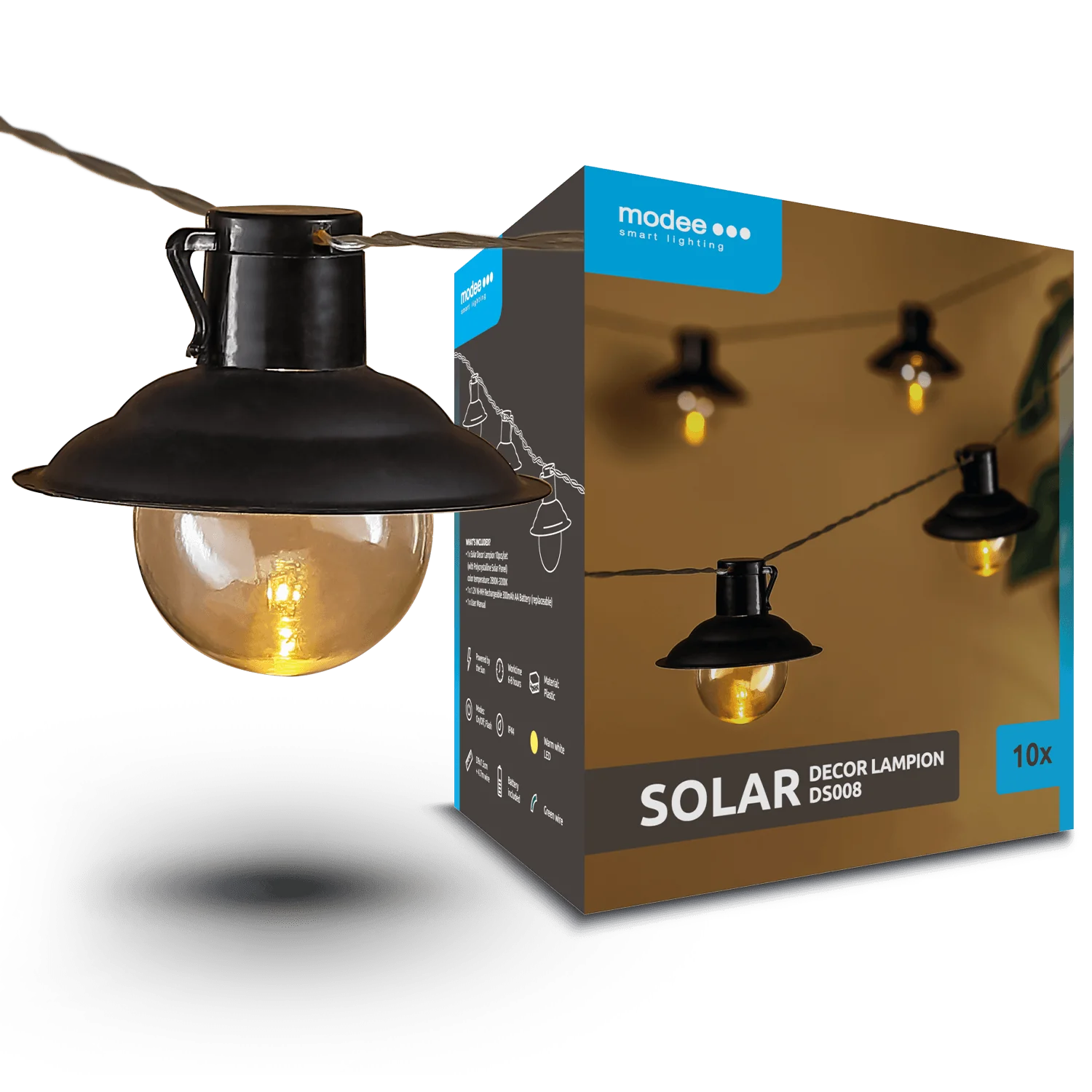Modee solárne svietidlo DS008 10ks 4,7m