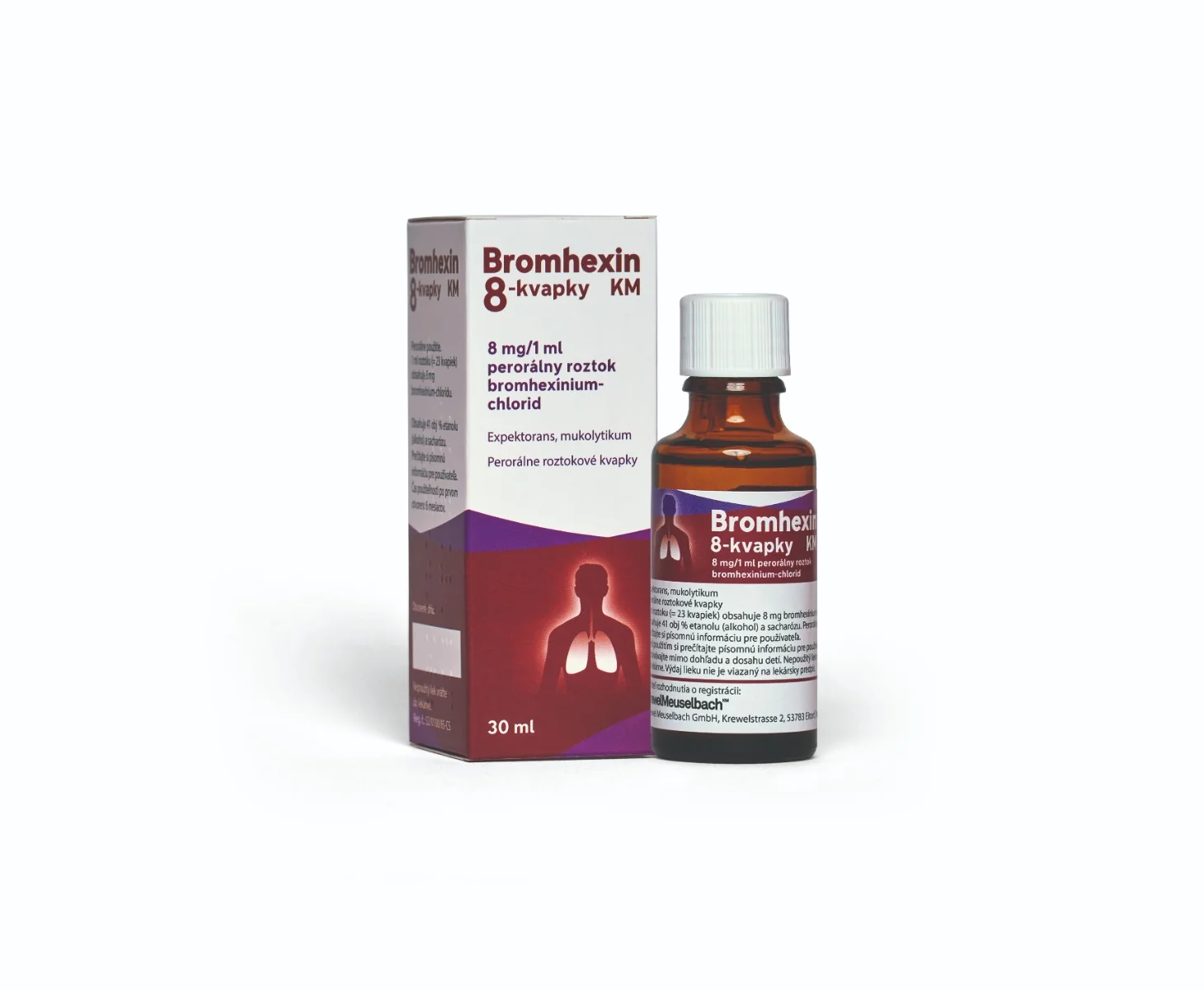 Bromhexin 8-KM kvapky 1×30 ml, liečivo