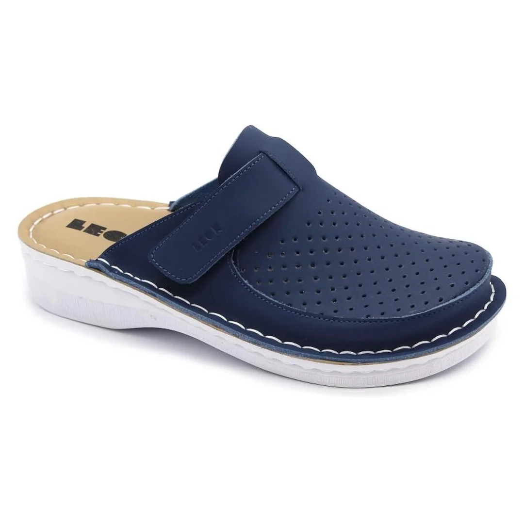 Leon V263 Dámska zdravotná celokožená obuv 42 - 26,5 cm, modrá, 3,5 cm
