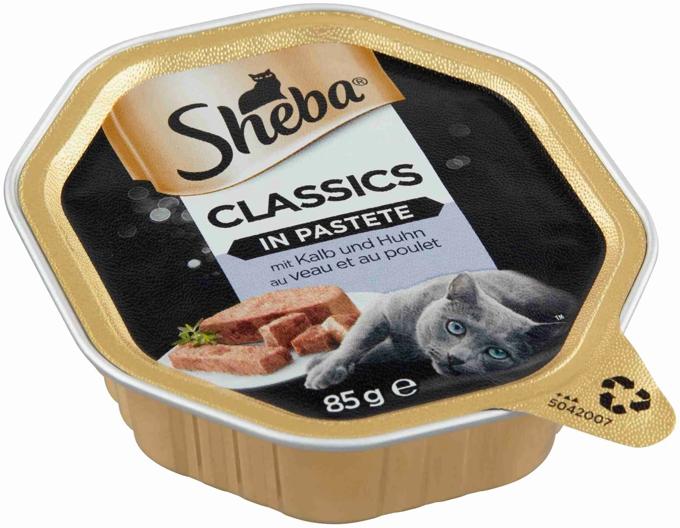 SHEBA vanička s teľacím a kuracím mäsom 1×85g, vanička pre mačky, teľacie a kuracie