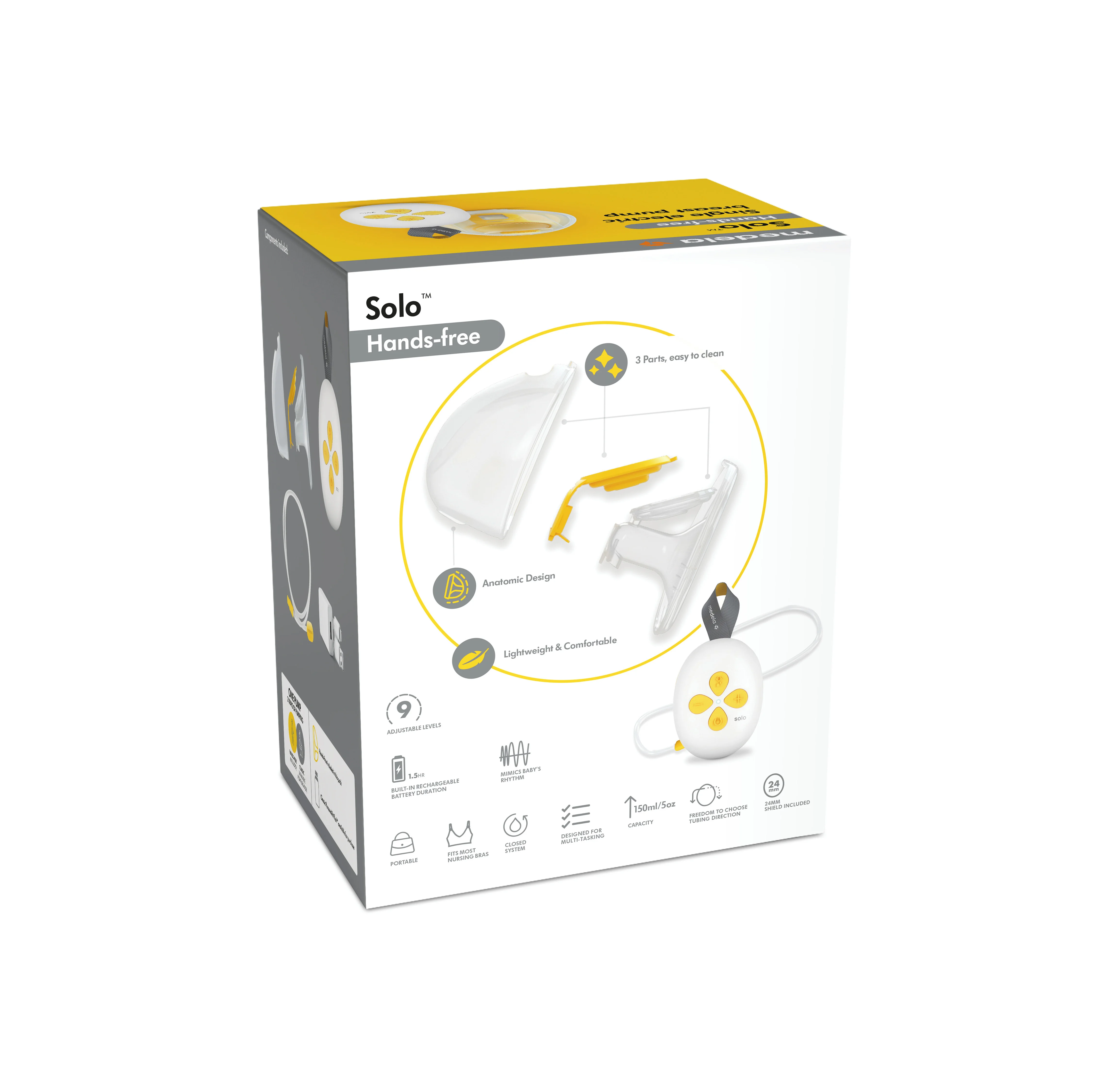 Medela Odsávačka mlieka elektrická Solo™ Hands-free 1×1 ks, odsávačka mlieka