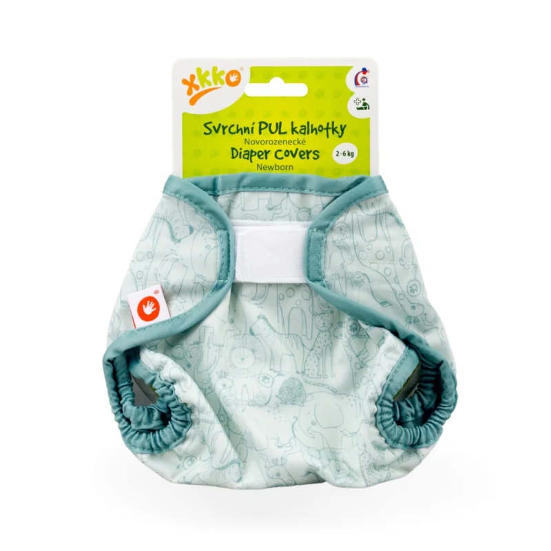 XKKO Vrchné plienkové nohavičky  Newborn - Safari Granite Green PULDCNB16