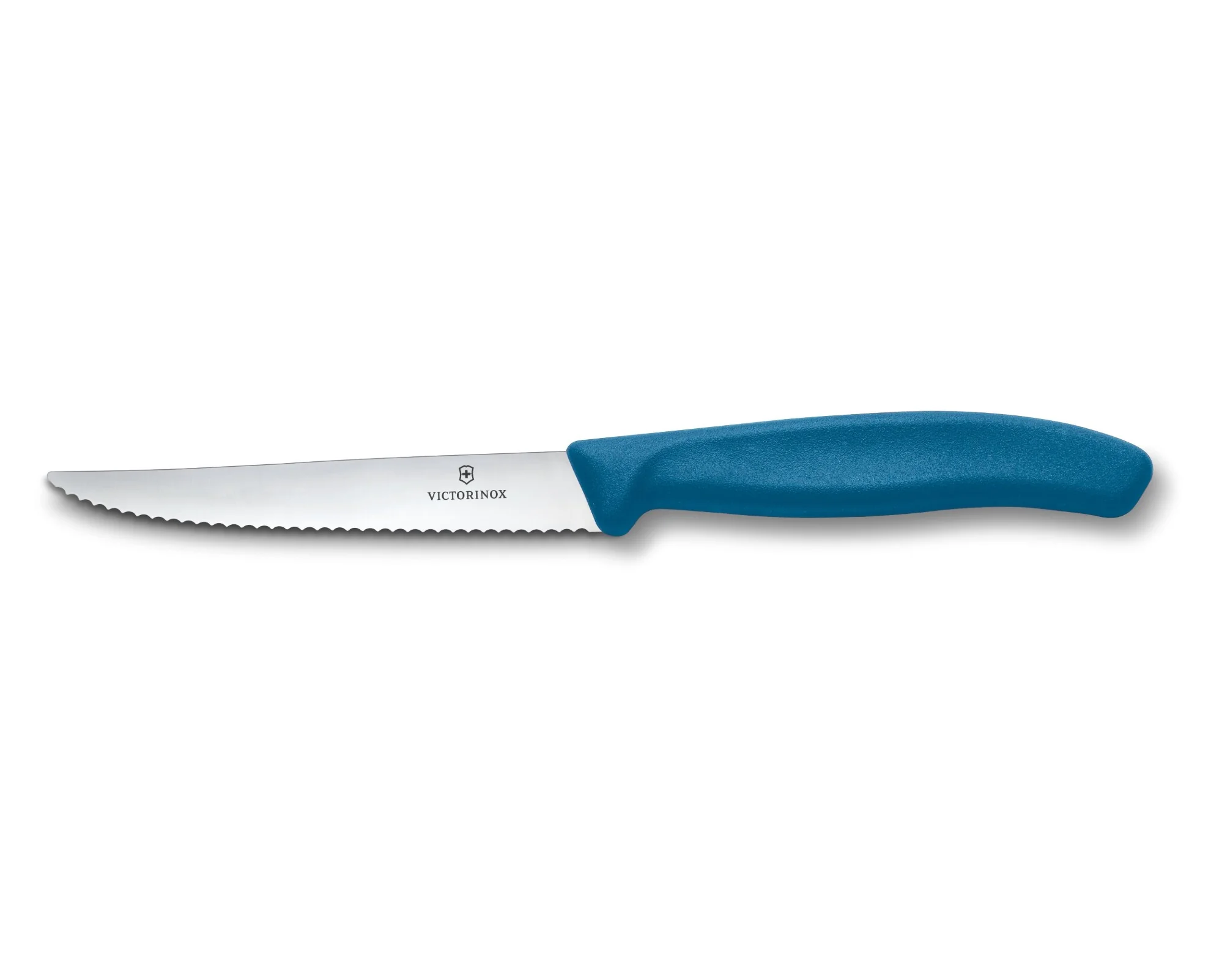 Swiss Classic, nôž na steaky a pizzu, 11 cm, vlnitý, modrý