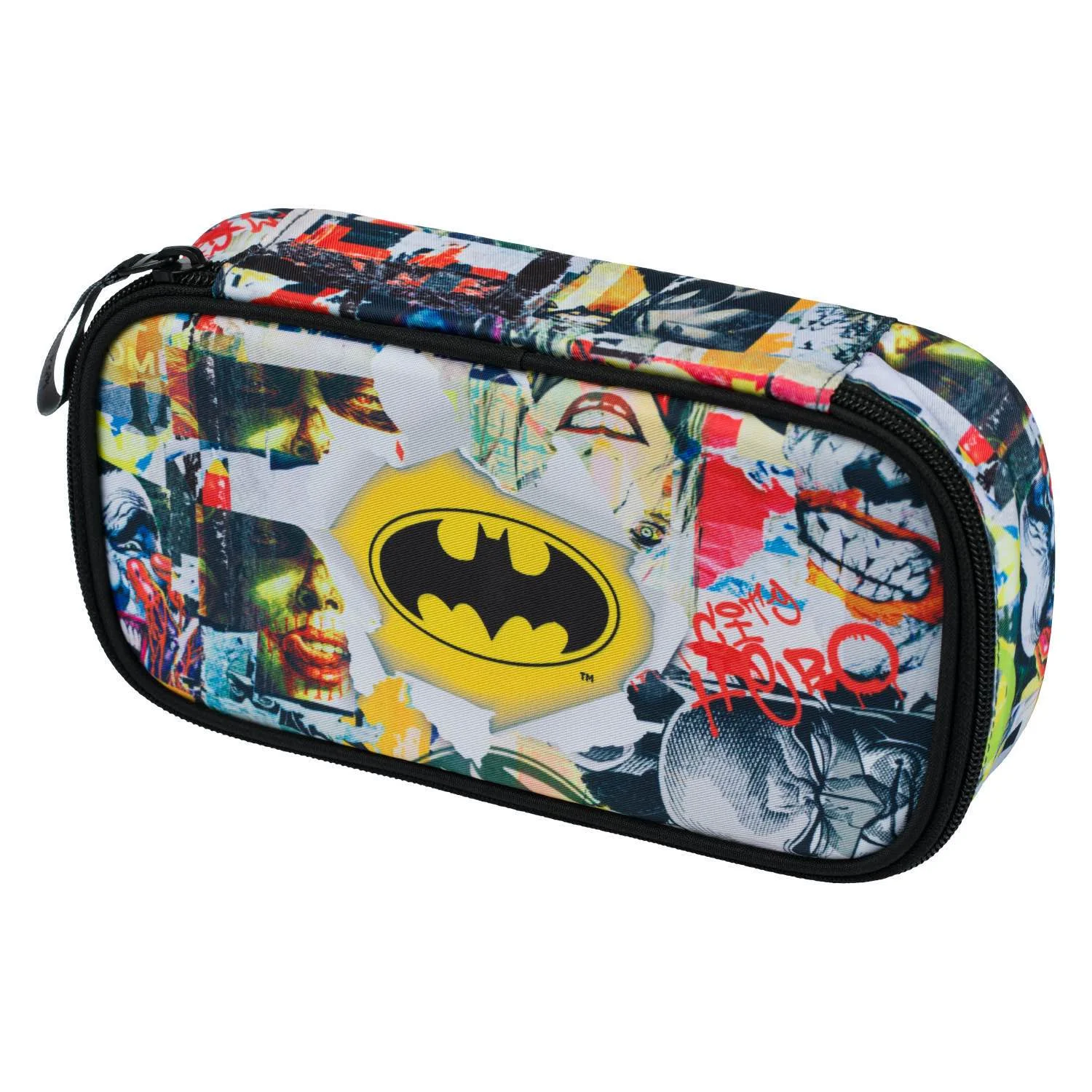 Baagl školský peračník etui Skate Batman Komiks čierny, oválny