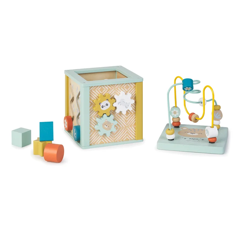 Saro Baby drevená kocka Activity 12m+
