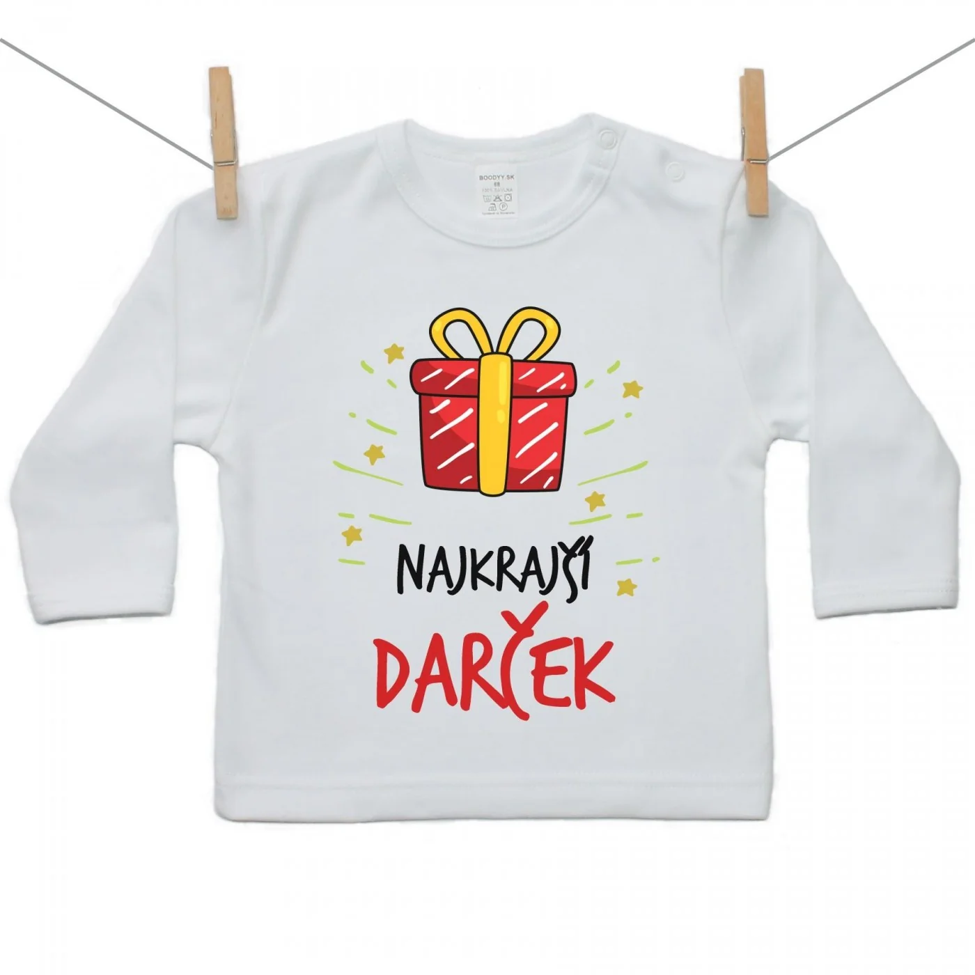 Boodyy Tričko s dlhým rukávom Najkrajší darček Veľkosť: 134